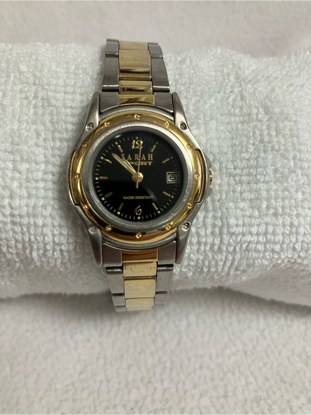 Vintage Sarah Coventry Sarah Sport Two-Tone Watch WORKS. New Battery. EUC